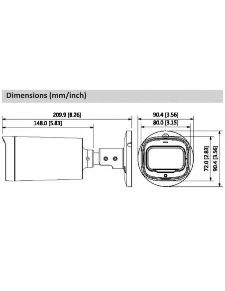 Dimensiones DH-HAC-HFW1200RN-Z-IRE6