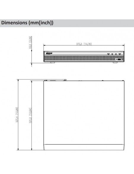 Dimensiones DHI-NVR4208-8P-4KS2